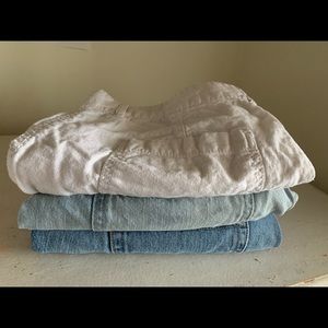2 denim  & 1 linen shorts